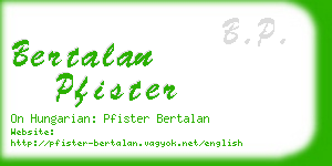 bertalan pfister business card